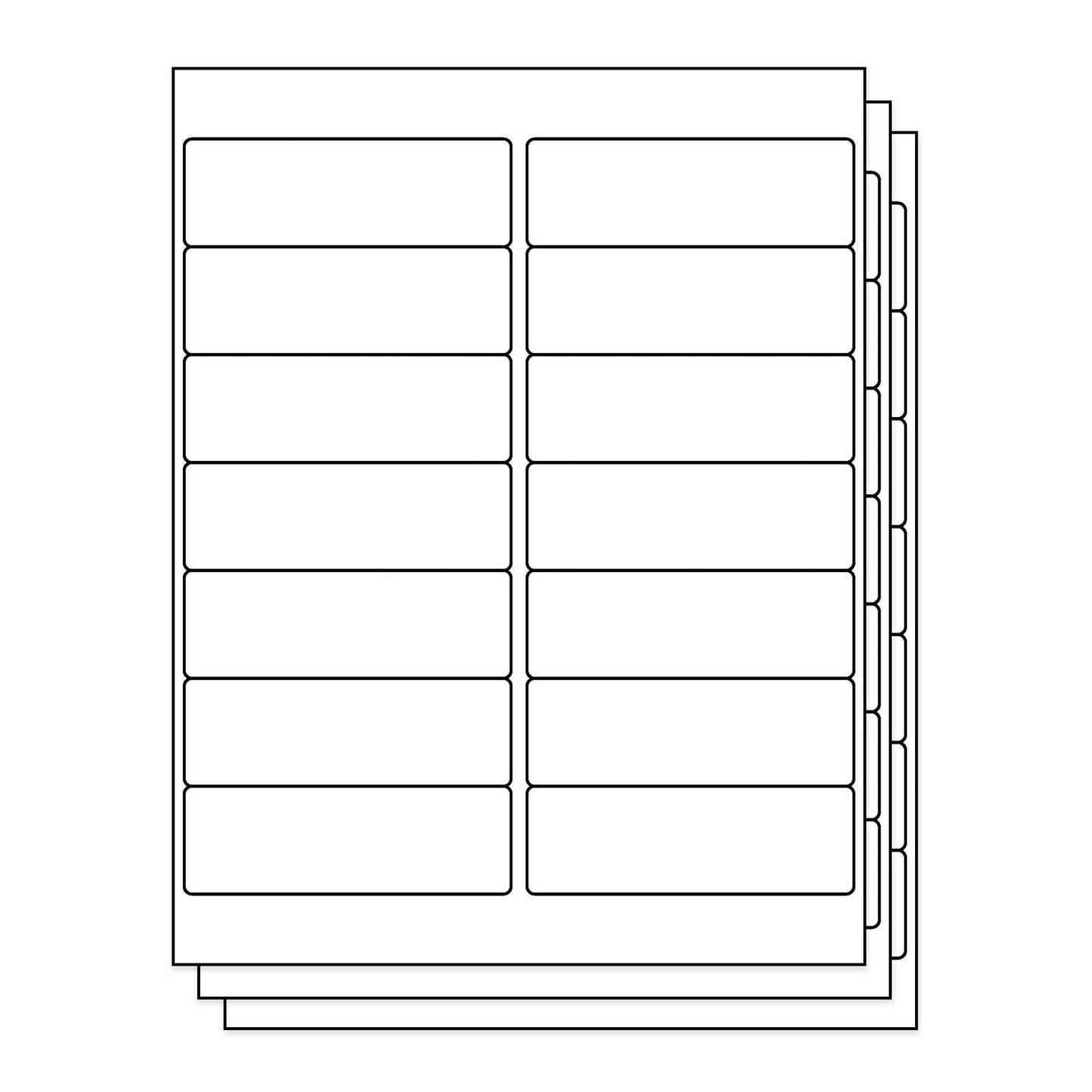 4 x 1.33 inch Rectangle Labels: 14UP Blank, White Matte (14 per Sheet)