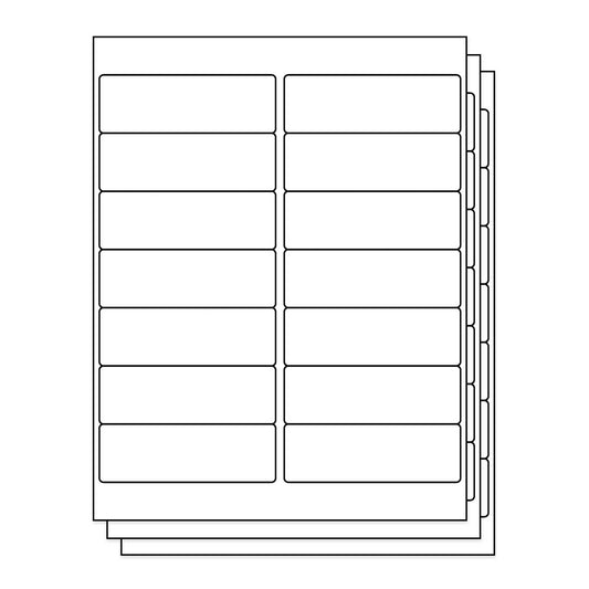 4 x 1.33 inch Rectangle Labels: 14UP Blank, White Matte (14 per Sheet)