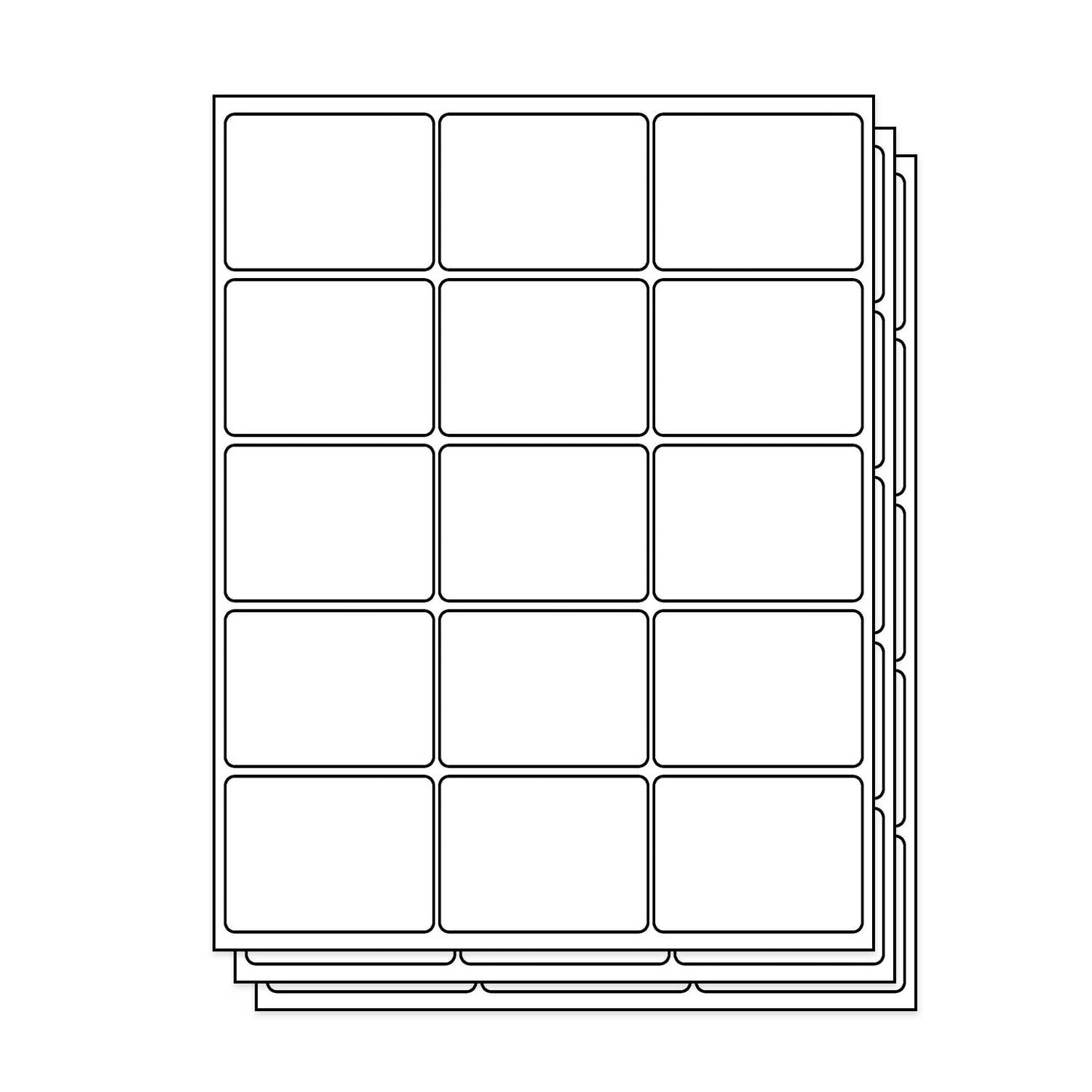 2.625 x 2in Rectangle Labels: 15UP Blank, White Matte (15 per Sheet)