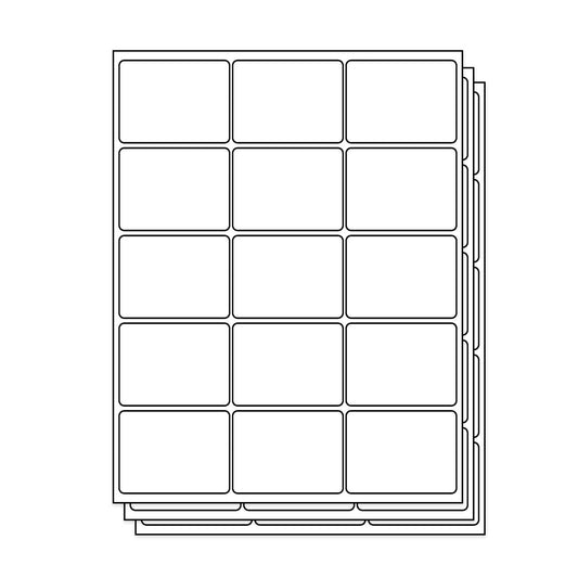 2.625 x 2in Rectangle Labels: 15UP Blank, White Matte (15 per Sheet)