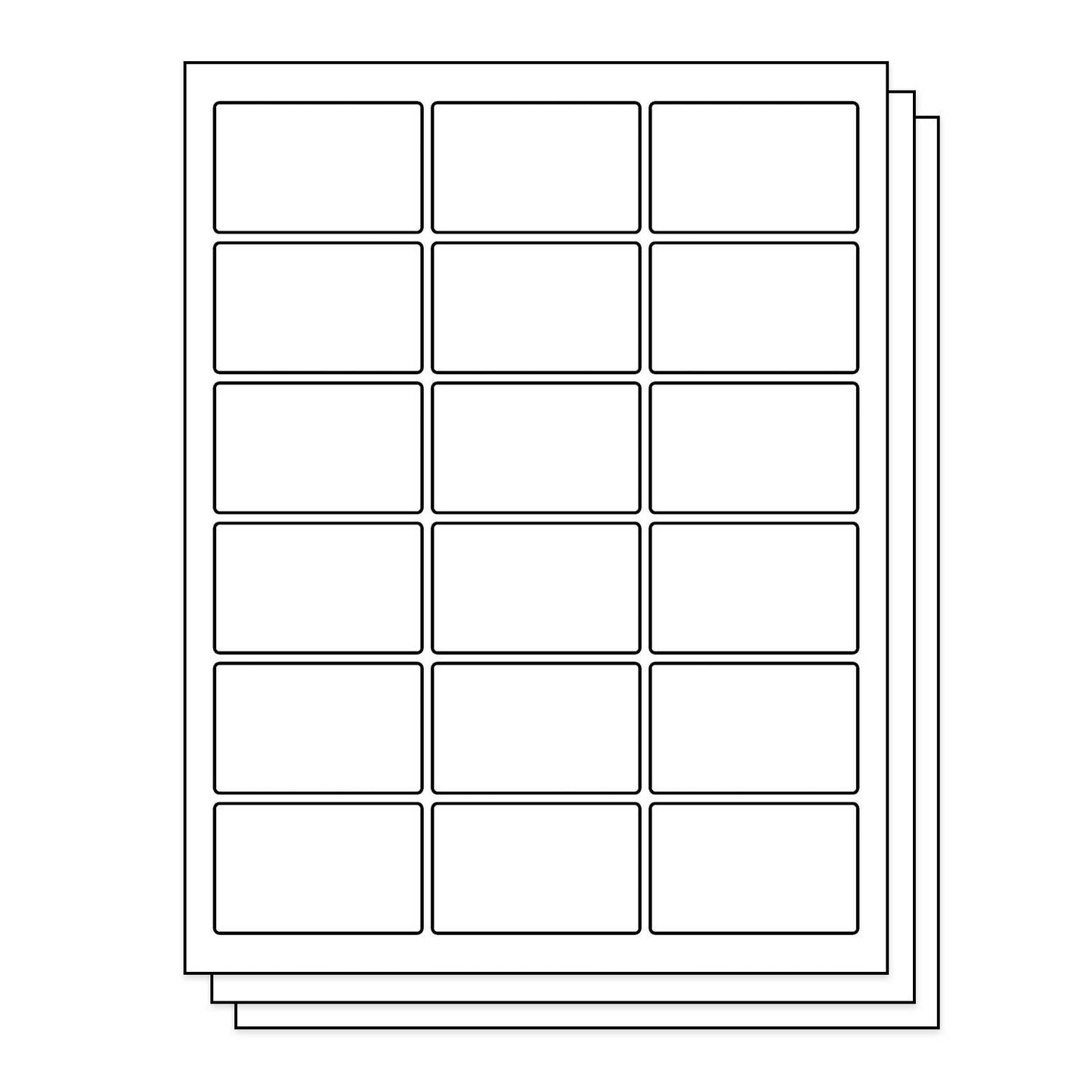 2.5 x 1.563in Rectangle Labels: 18UP Blank, White Matte (18 per Sheet)