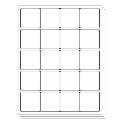 2 x 2in Rectangle Labels: 20UP Blank, White Matte (20 per Sheet)