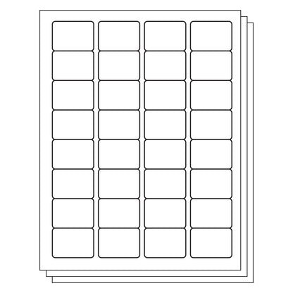1.75 x 1.25 inch Rectangle Labels: 32UP Blank, White Matte (32 per Sheet)