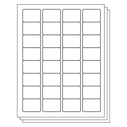 1.75 x 1.25 inch Rectangle Labels: 32UP Blank, White Matte (32 per Sheet)