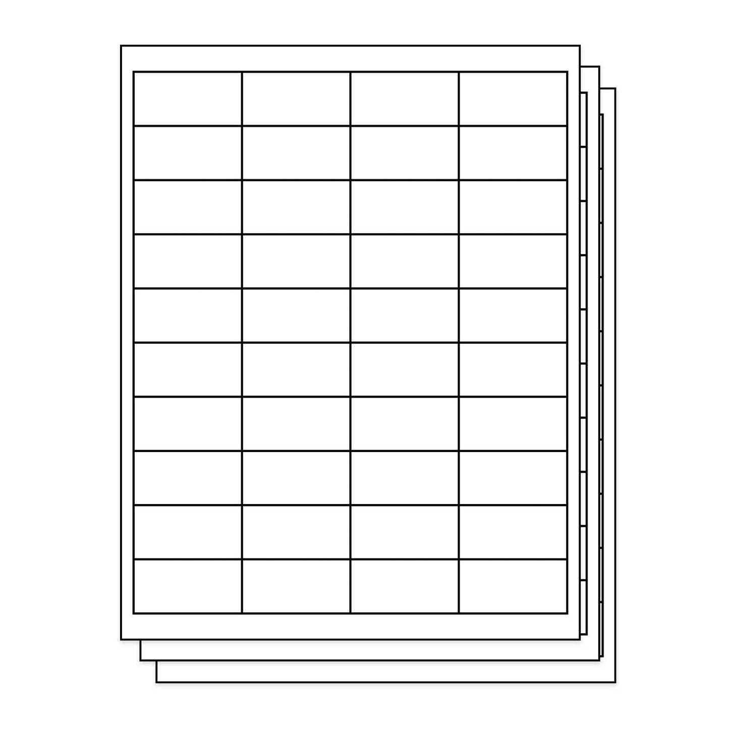 2 x 1 inch Rectangle Labels: 40UP Blank, White Matte (40 per Sheet)