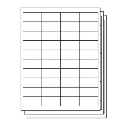 2 x 1 inch Rectangle Labels: 40UP Blank, White Matte (40 per Sheet)