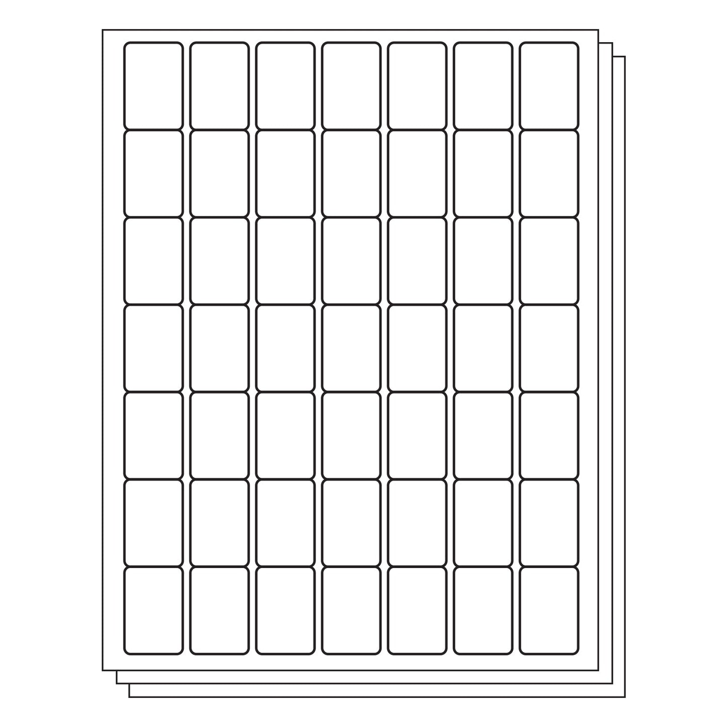 1 x 1.5 inch Rectangle Labels: 49UP Blank, White Matte (49 per Sheet)