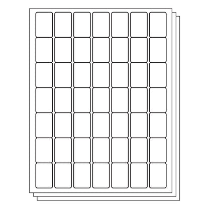 1 x 1.5 inch Rectangle Labels: 49UP Blank, White Matte (49 per Sheet)