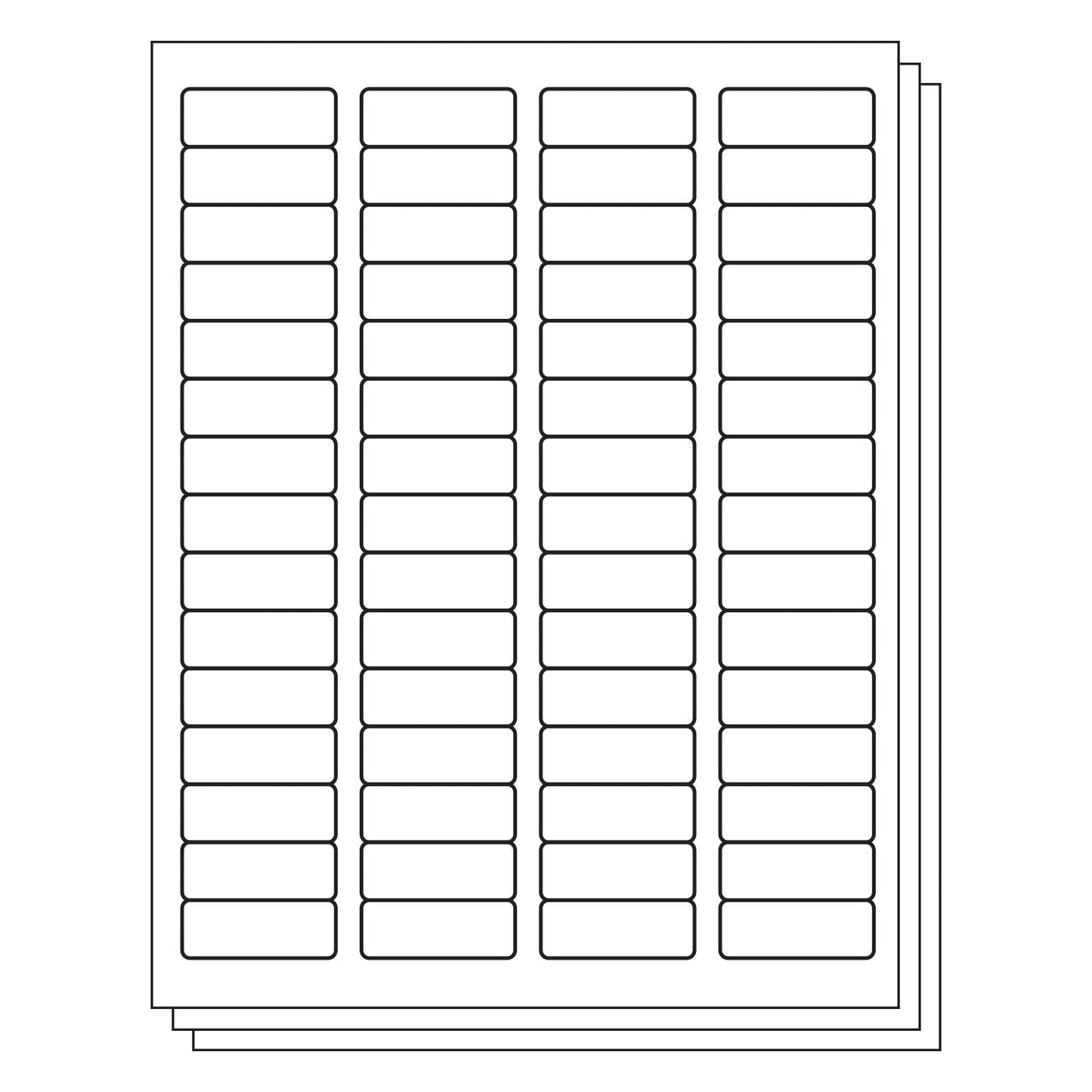 1.75 x 0.66 inch Rectangle Labels: 60UP Blank, White Matte (60 per Sheet)