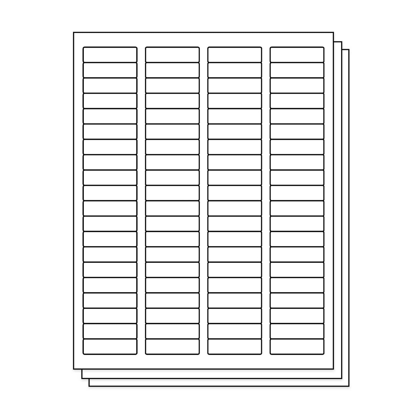 1.75 x 0.5 inch Rectangle Labels: 80UP Blank, White Matte (80 per Sheet)