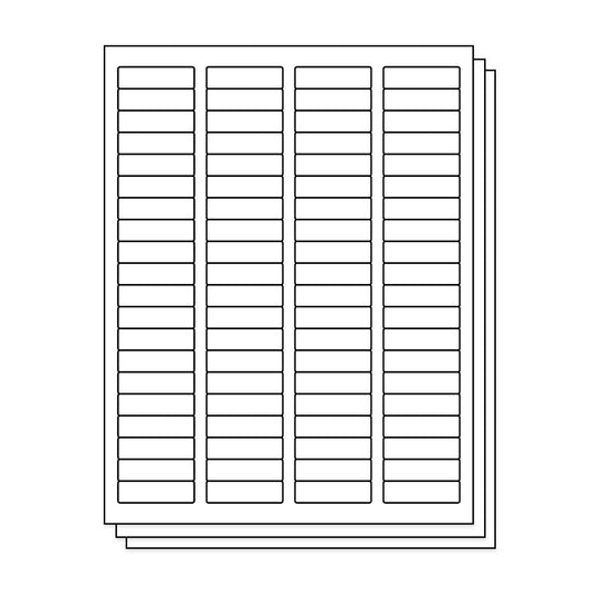 1.75 x 0.5 inch Rectangle Labels: 80UP Blank, White Matte (80 per Sheet)