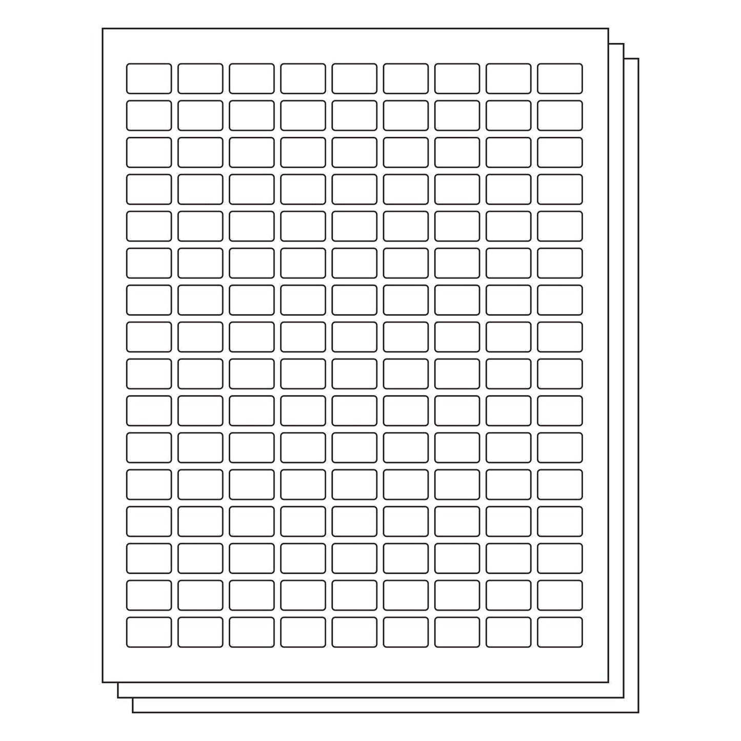0.75 x 0.5 inch Rectangle Labels: 144UP Blank, White Matte (144 per Sheet)