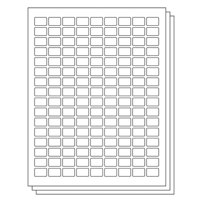 0.75 x 0.5 inch Rectangle Labels: 144UP Blank, White Matte (144 per Sheet)