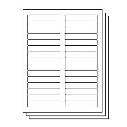 3.4375 x 0.65625 inch Rectangle Labels: 30UP Blank, White Matte (30 per Sheet)