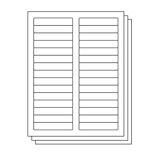 3.4375 x 0.65625 inch Rectangle Labels: 30UP Blank, White Matte (30 per Sheet)