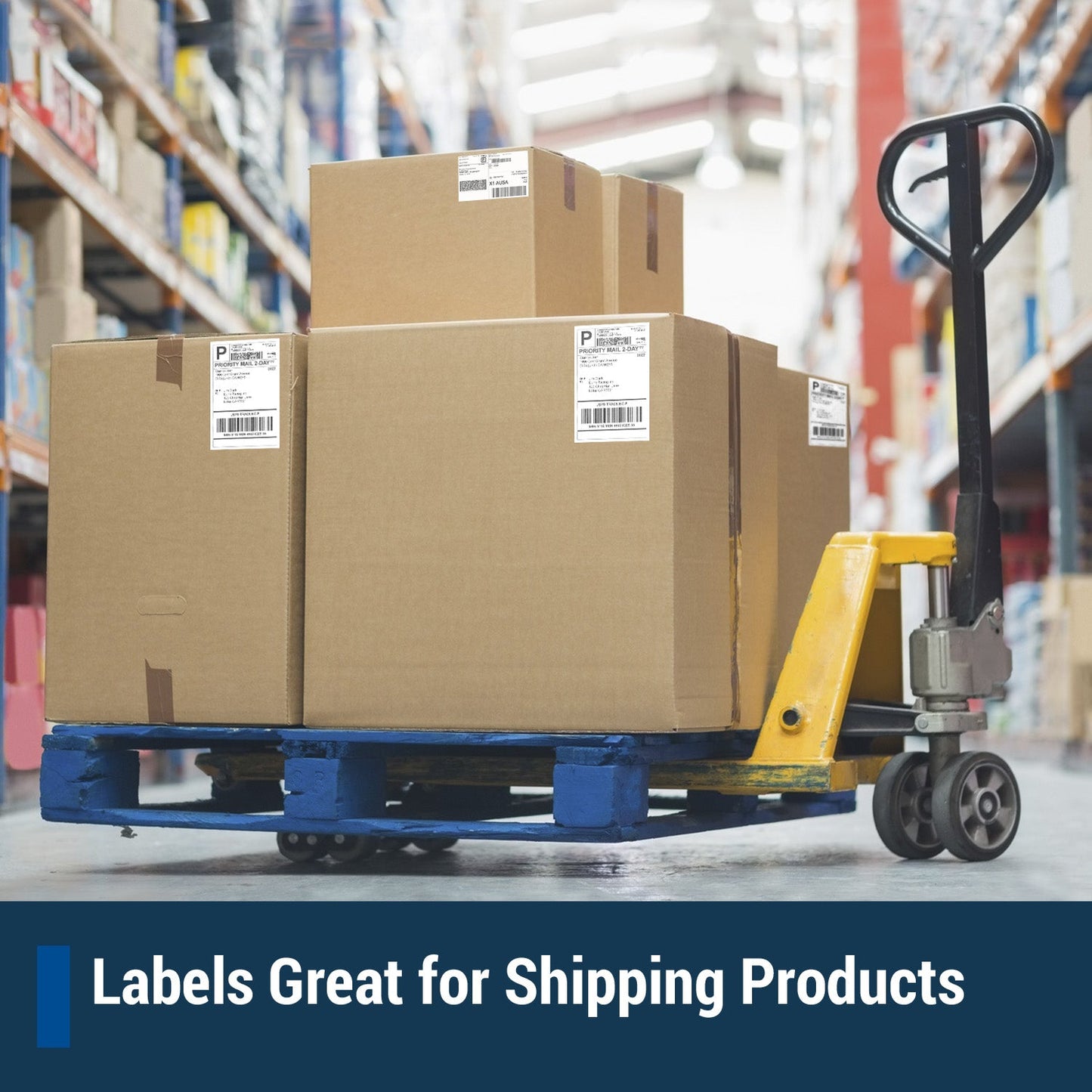 6.78 x 4.75in Shipping Labels: 2UP Blank USPS Click-N-Ship, White Matte (Laser and Inkjet)