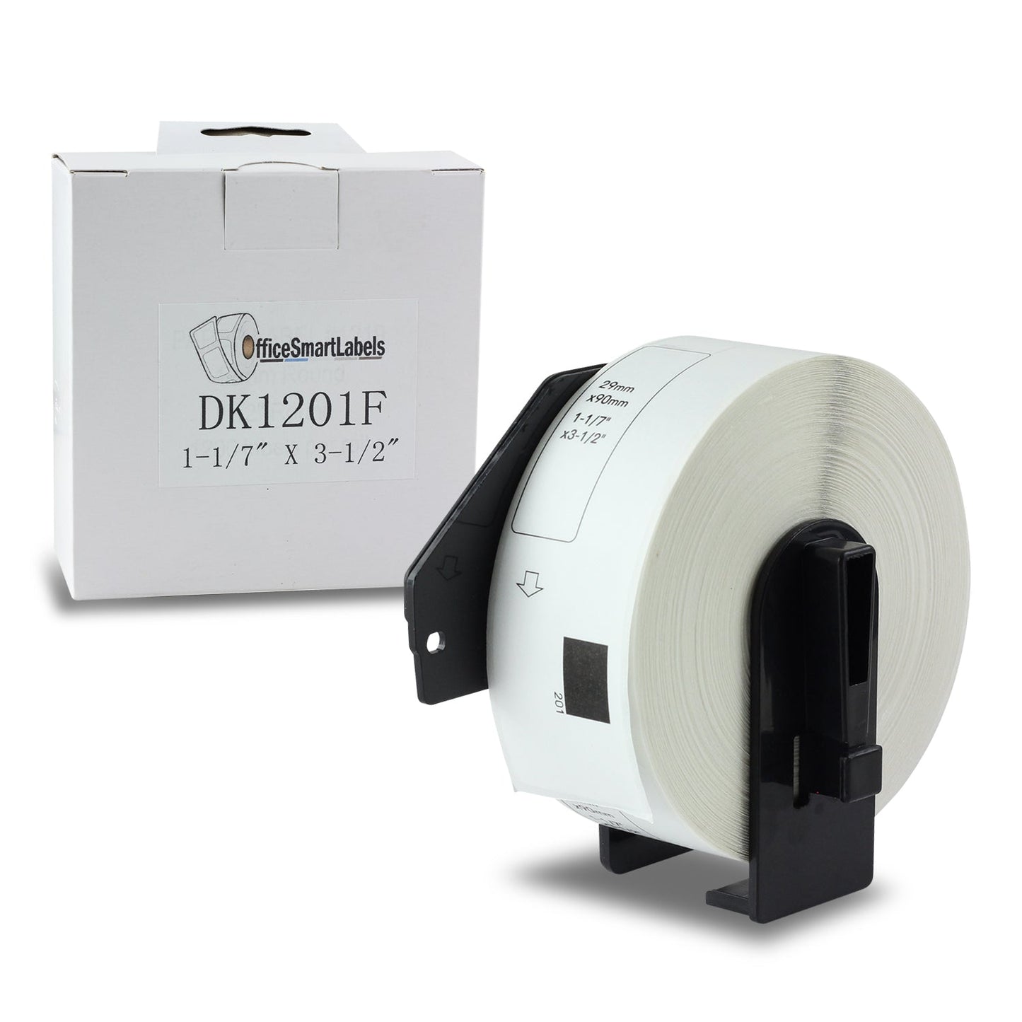 1.14 x 3.5in Drop-In Labels Roll: Brother Compatible DK-1201 Permanent Cartridge