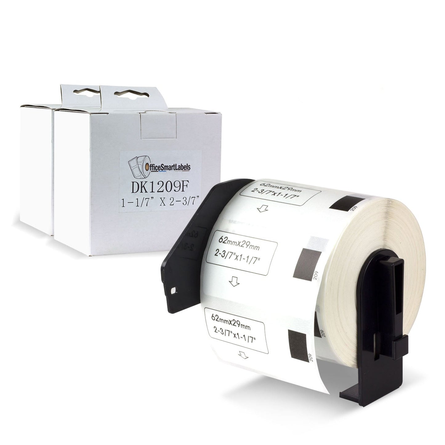 1.14 x 2.43in Drop-In Label Rolls: Brother Compatible DK-1209 Permanent Cartridge