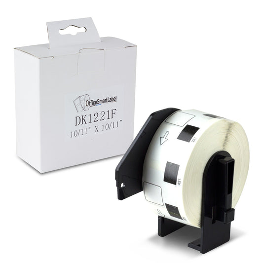 0.91 x 0.91in Drop-In Labels Roll: Brother Compatible DK-1221 Permanent Cartridge