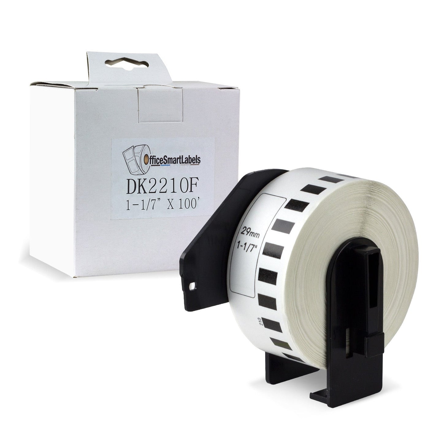 1.14in x 100ft Continuous Film Labels: Brother Compatible DK-2210 Permanent Cartridge