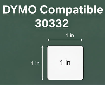 1 x 1in Mini Multipurpose Labels: Dymo Compatible 30332 Bright White