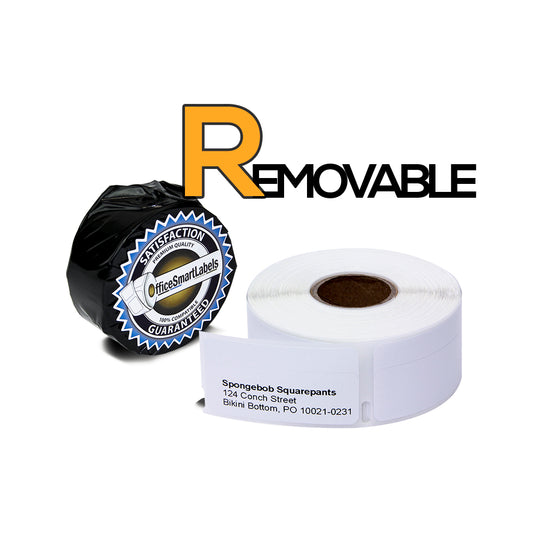 0.75 x 2in Removable Return Address Labels: Dymo Compatible 30330R Bright White