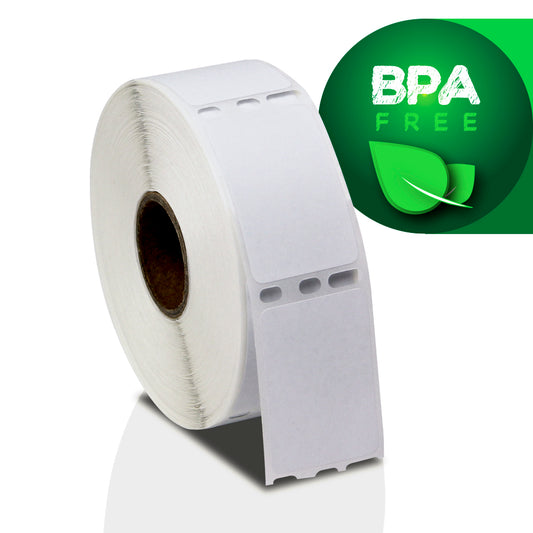 1 x 1.5in Book Spine Labels: Dymo Compatible 30347 Bright White