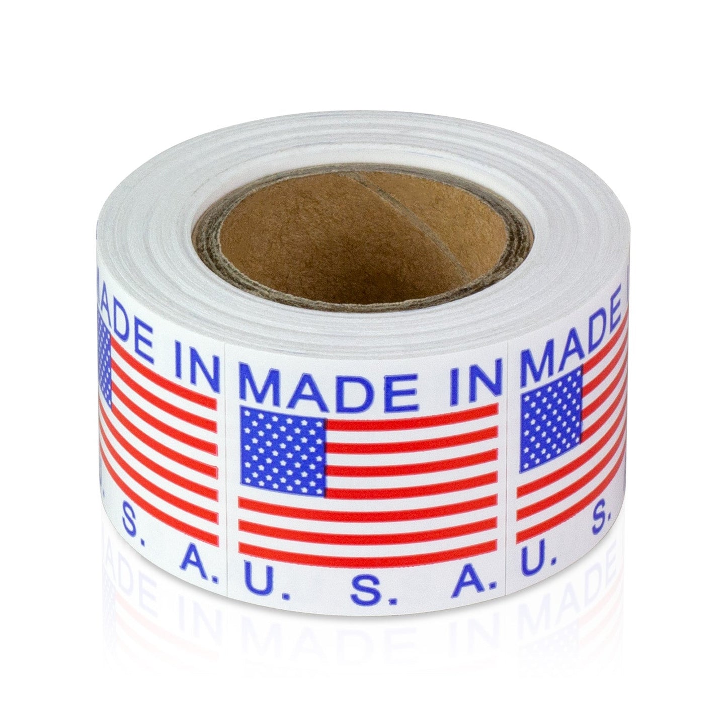 1 x 1in Stickers: Made in USA Flag Promotional Retail Labels