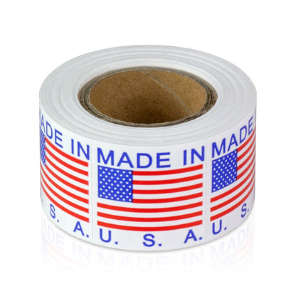 1 x 1in Stickers: Made in USA Flag Promotional Retail Labels