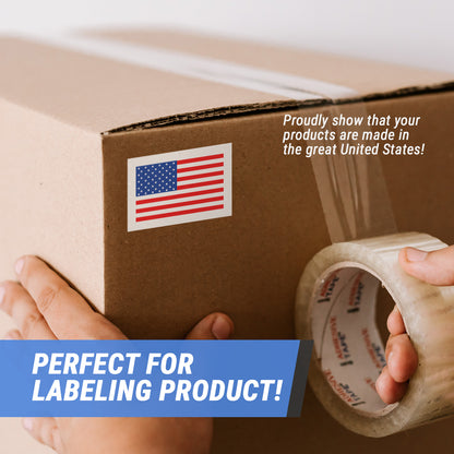 3 x 2in Stickers: USA Flag Made in USA Label Roll