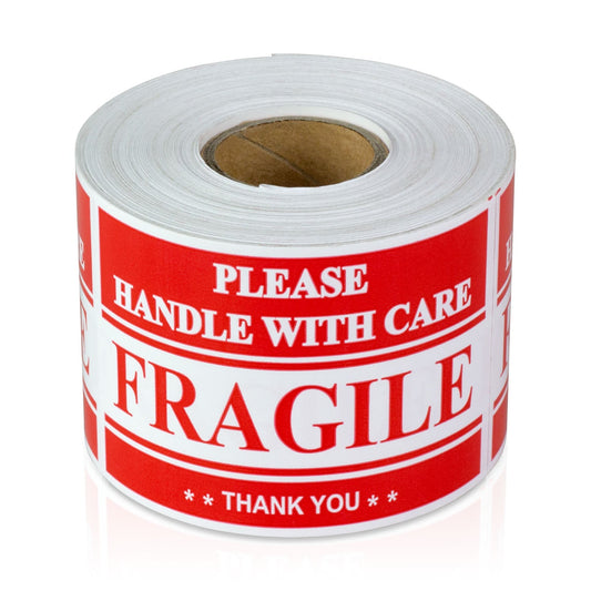 3 x 2in Stickers: Fragile Handle with Care Shipping Label Roll