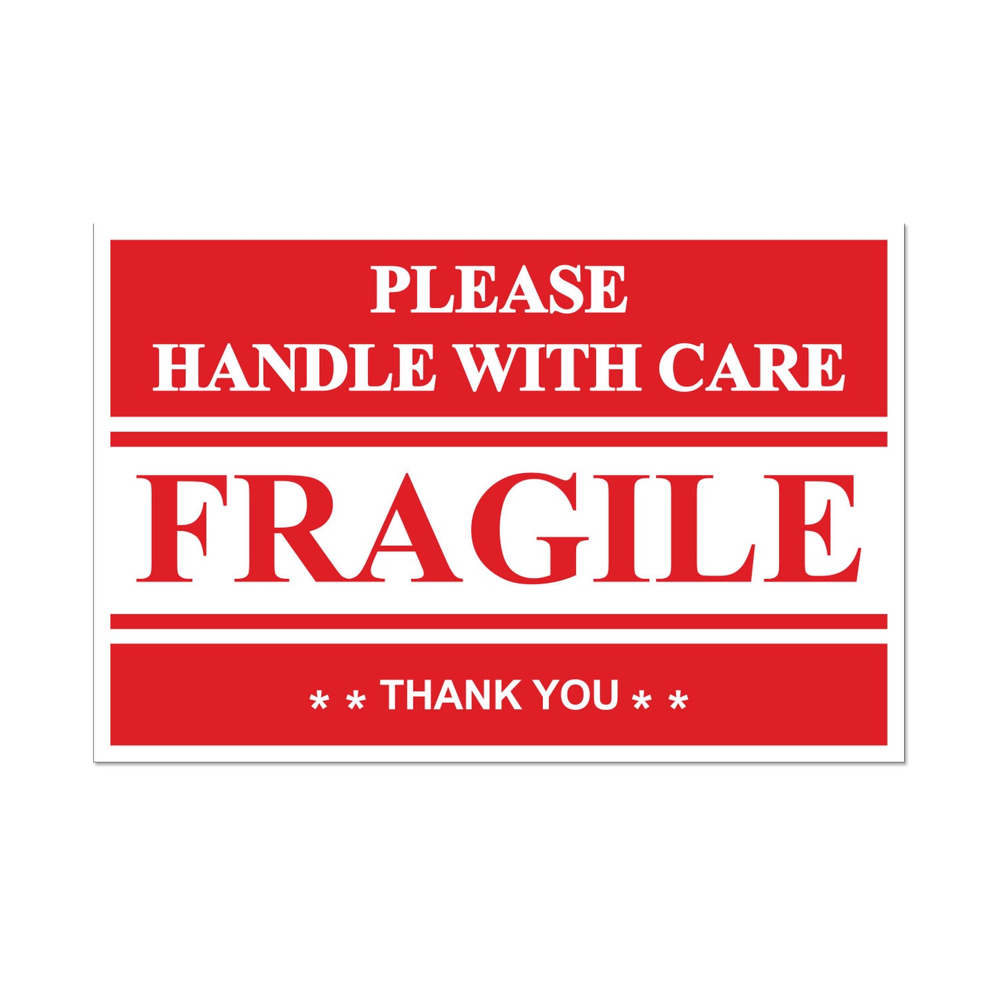 3 x 2in Stickers: Fragile Handle with Care Shipping Label Roll