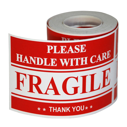 3 x 2in Stickers: Fragile Handle with Care Shipping Label Roll