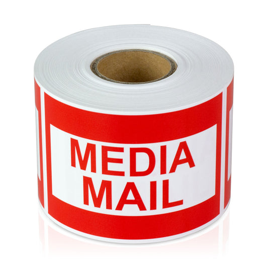3 x 2in Stickers: Media Mail Shipping Label Roll