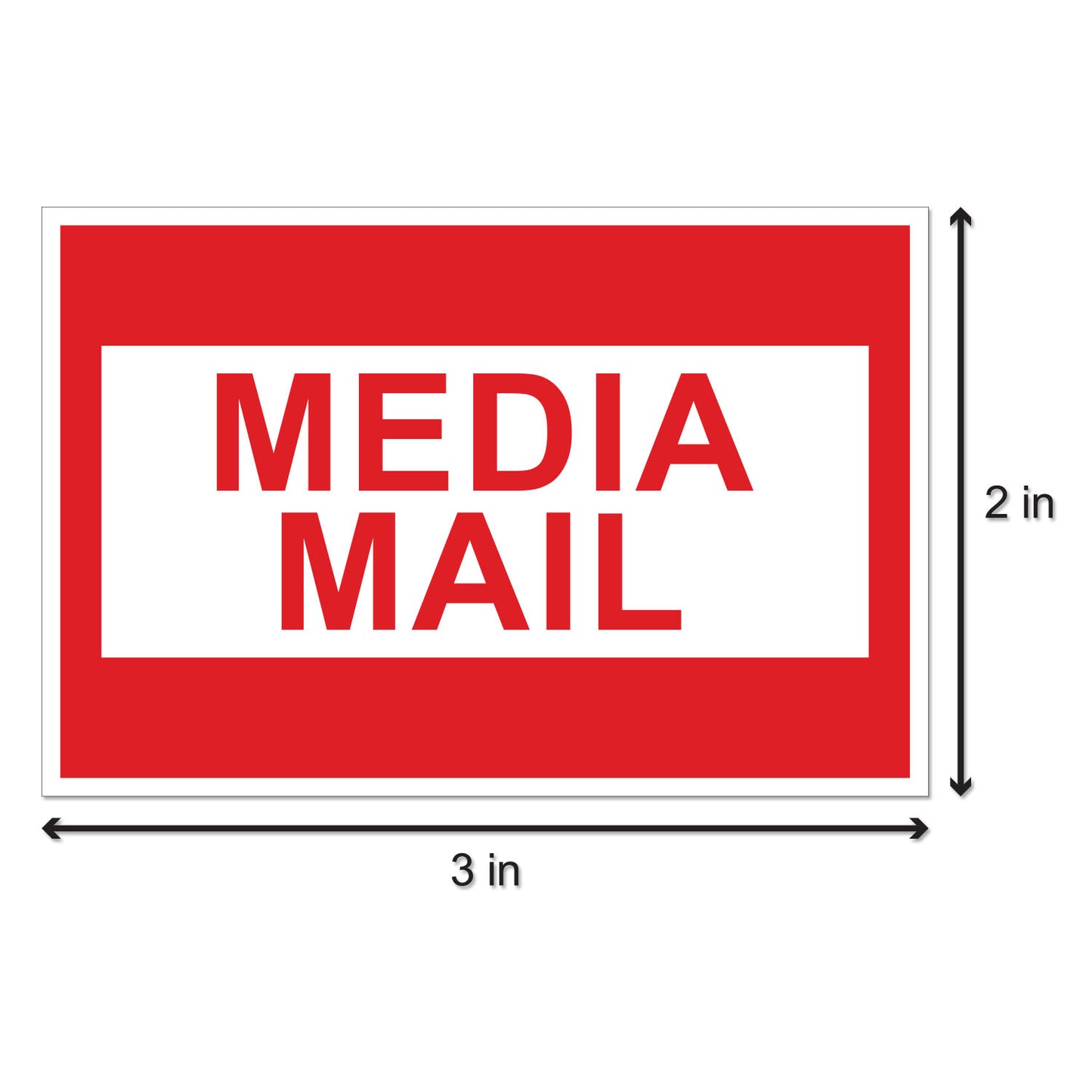 3 x 2in Stickers: Media Mail Shipping Label Roll