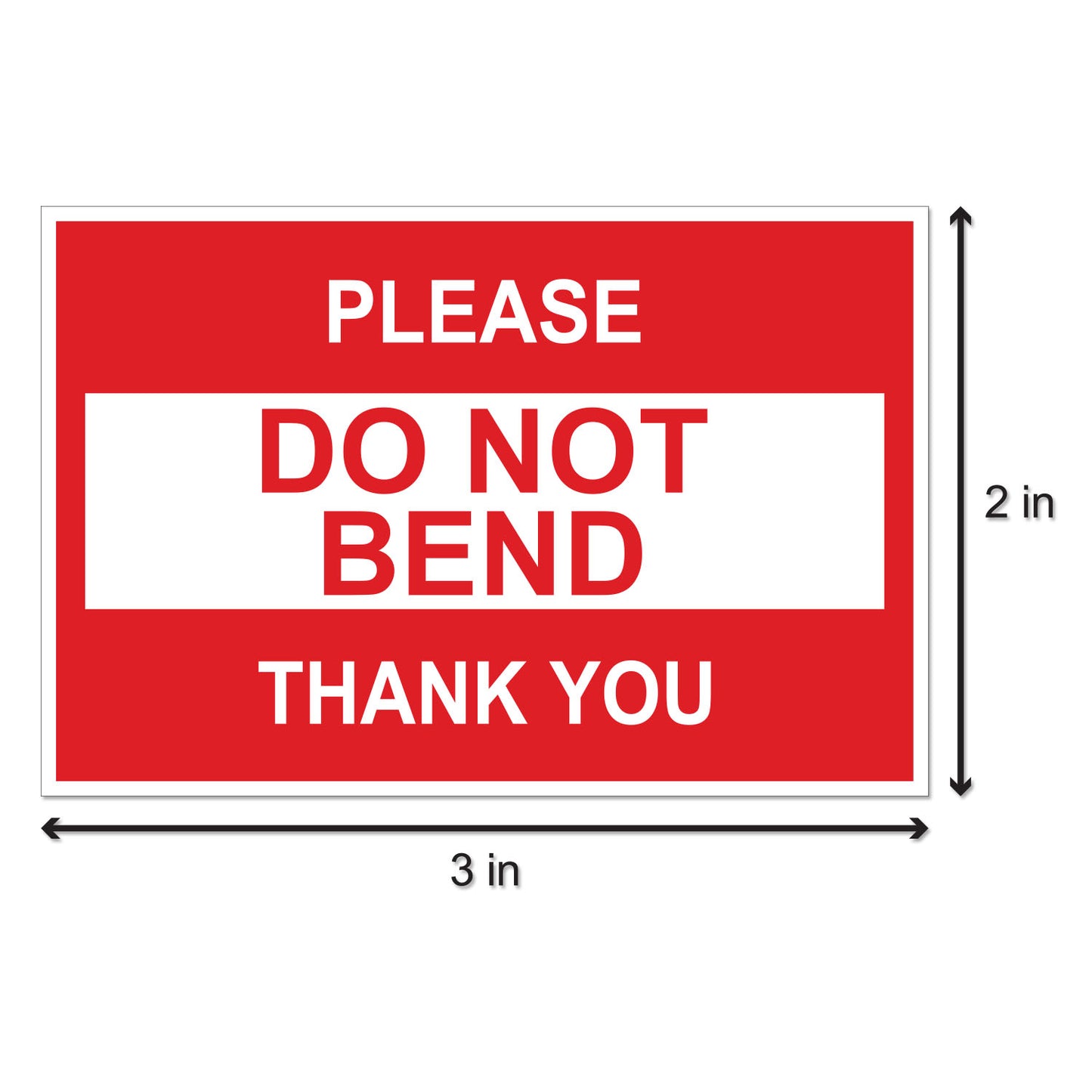 3 x 2in Stickers: Do Not Bend Shipping Label Roll