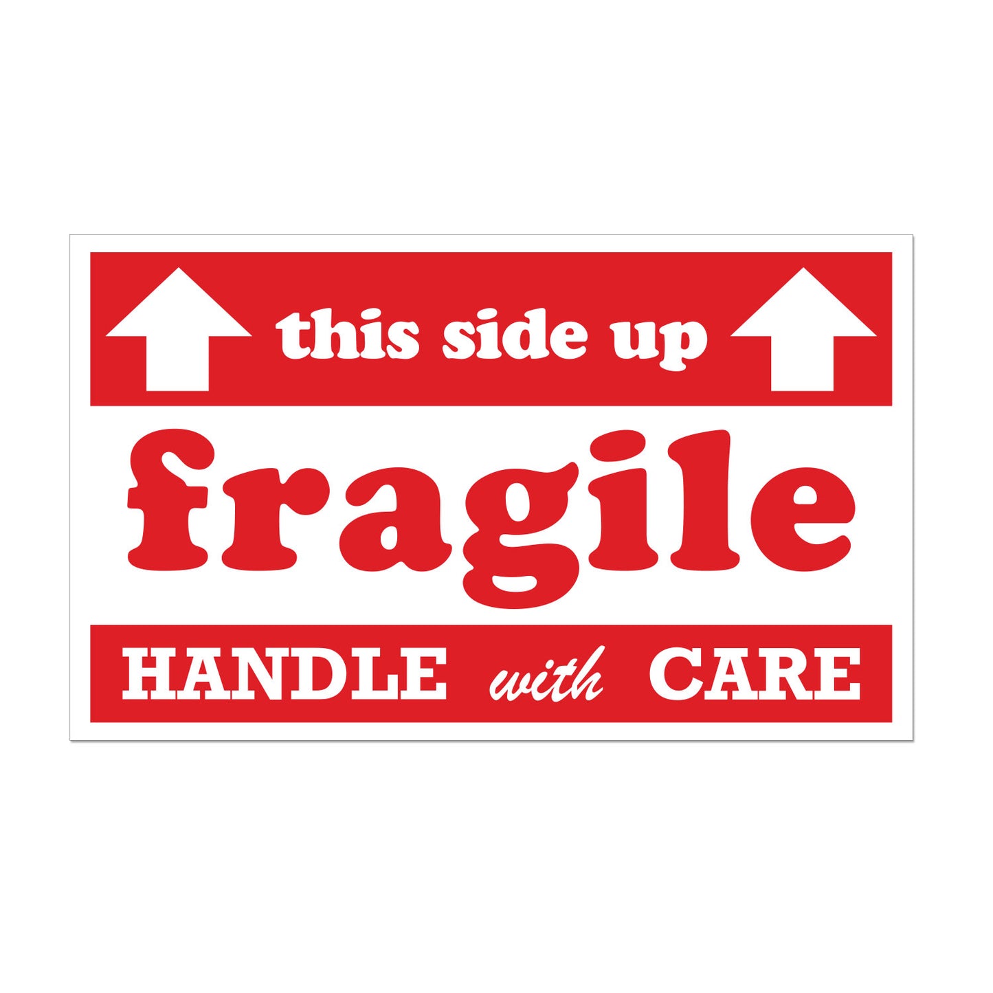 5 x 3in Stickers: Fragile, This Side Up Arrows, Handle with Care Shipping Labels