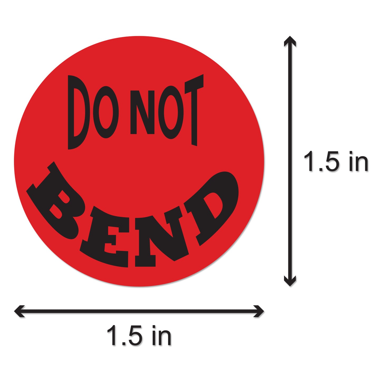 1.5in Stickers: Do Not Bend Shipping Labels