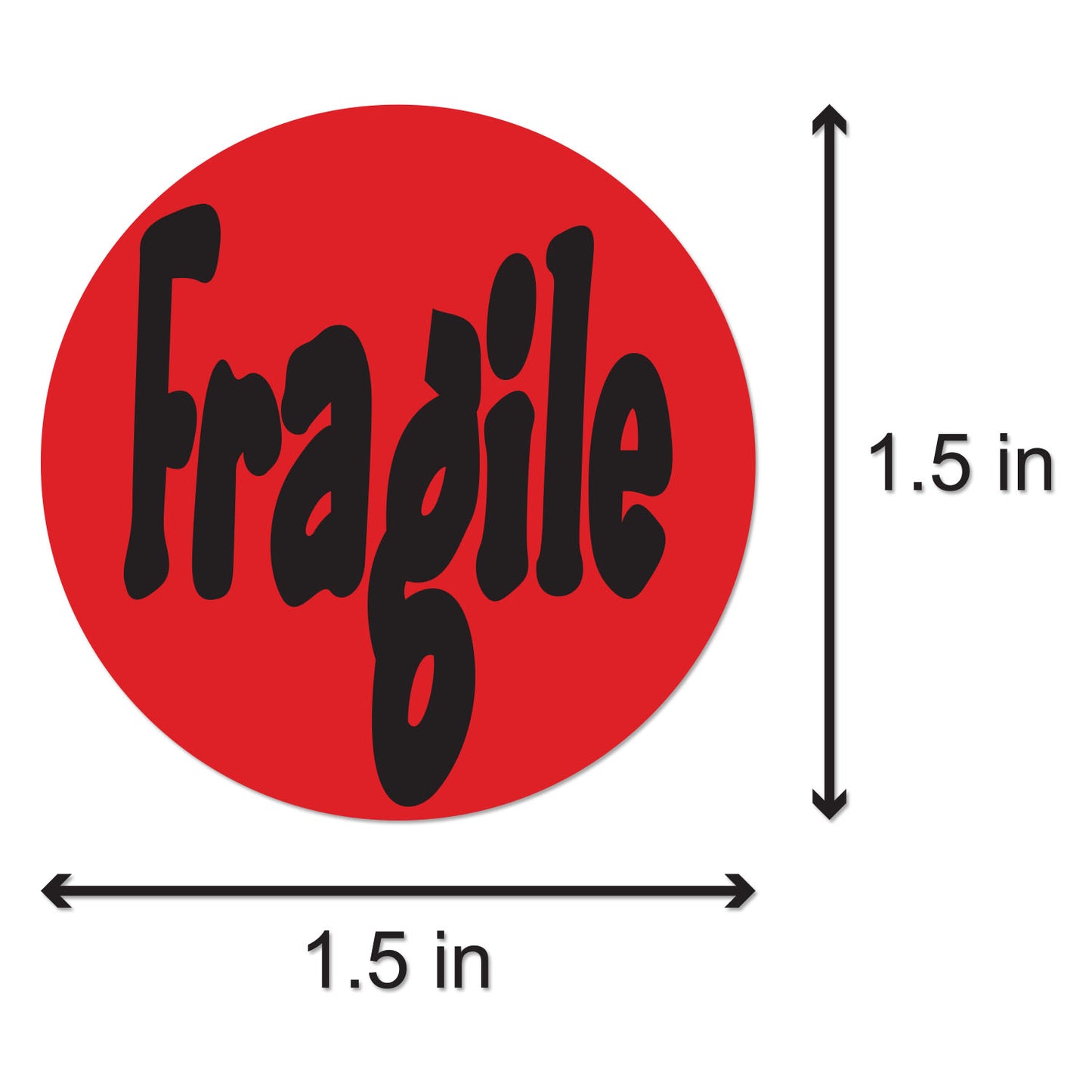 1.5in Stickers: Fragile Handle with Care Shipping Labels