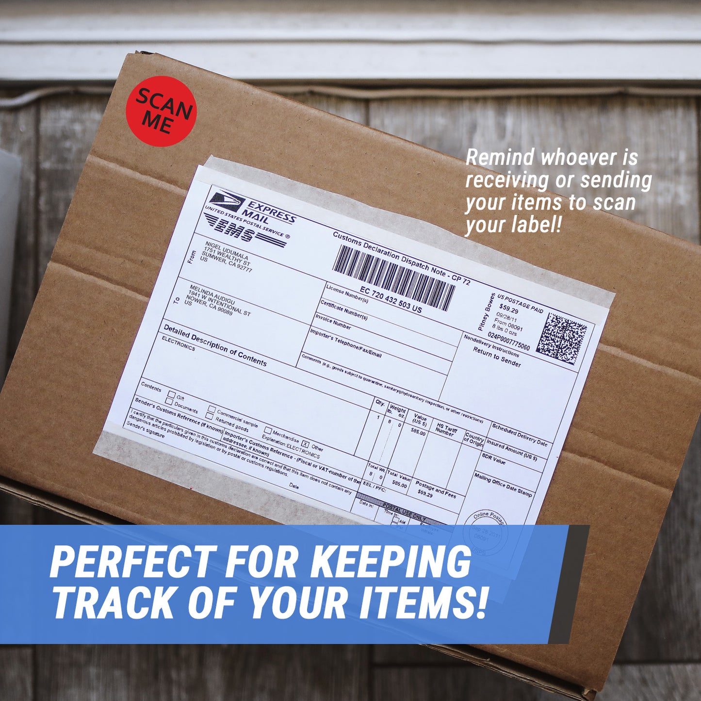 1.5in Stickers: Please Scan Me Shipping Labels