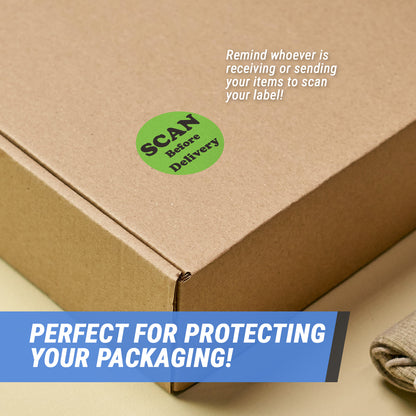 1.5in Stickers: Scan Before Delivery Shipping Labels