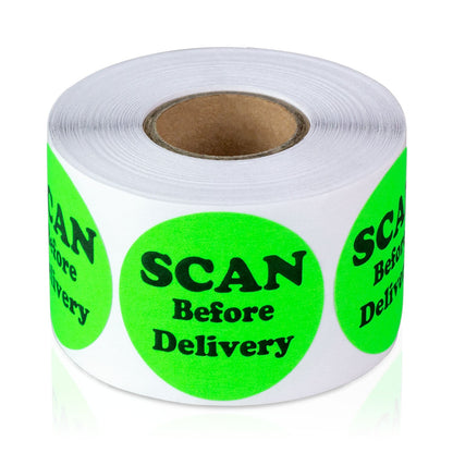 1.5in Stickers: Scan Before Delivery Shipping Labels