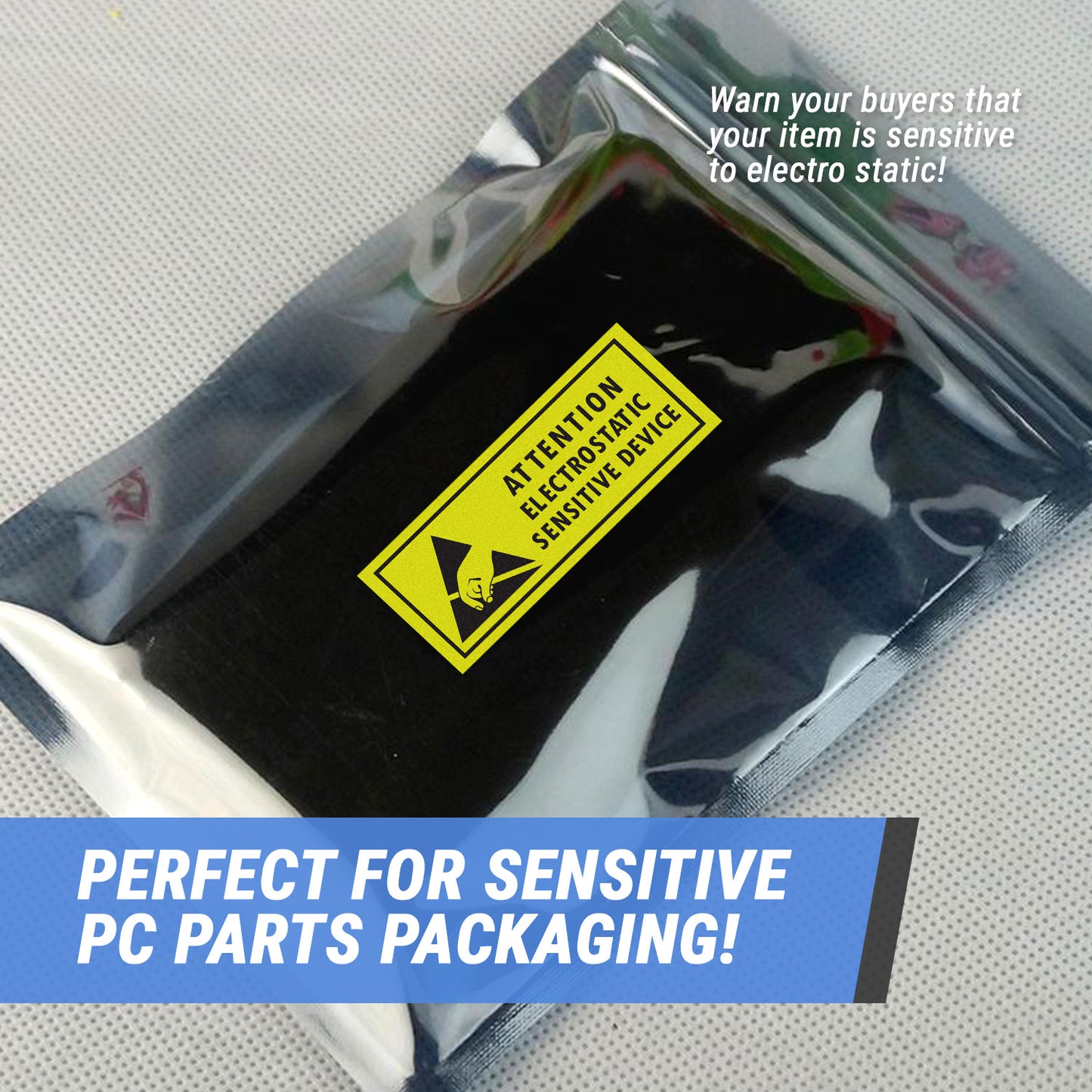 2.5 x 1in Stickers: Electrostatic Sensitive Devices Warning Labels