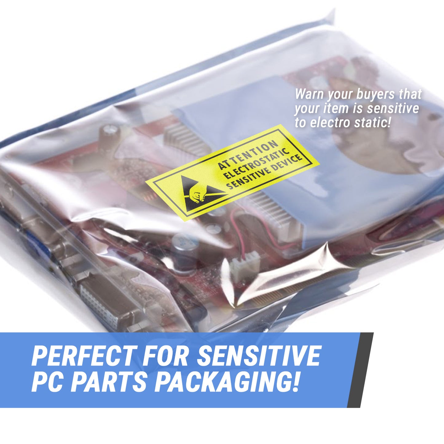 2.5 x 1in Stickers: Electrostatic Sensitive Devices Warning Labels