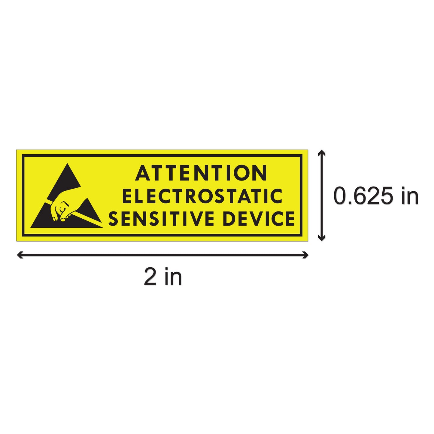 2 x 0.625in Stickers: Electrostatic Sensitive Devices Warning Labels