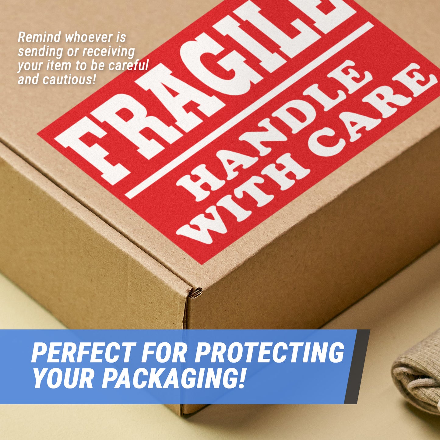 6 x 4in Stickers: Fragile Handle with Care Shipping Labels