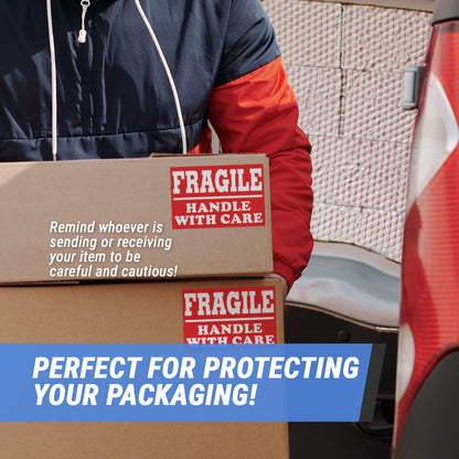 6 x 4in Stickers: Fragile Handle with Care Shipping Labels
