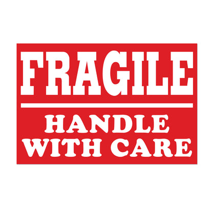 6 x 4in Stickers: Fragile Handle with Care Shipping Labels