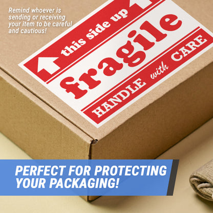 6 x 4in Stickers: Fragile Handle with Care This Side Up Labels
