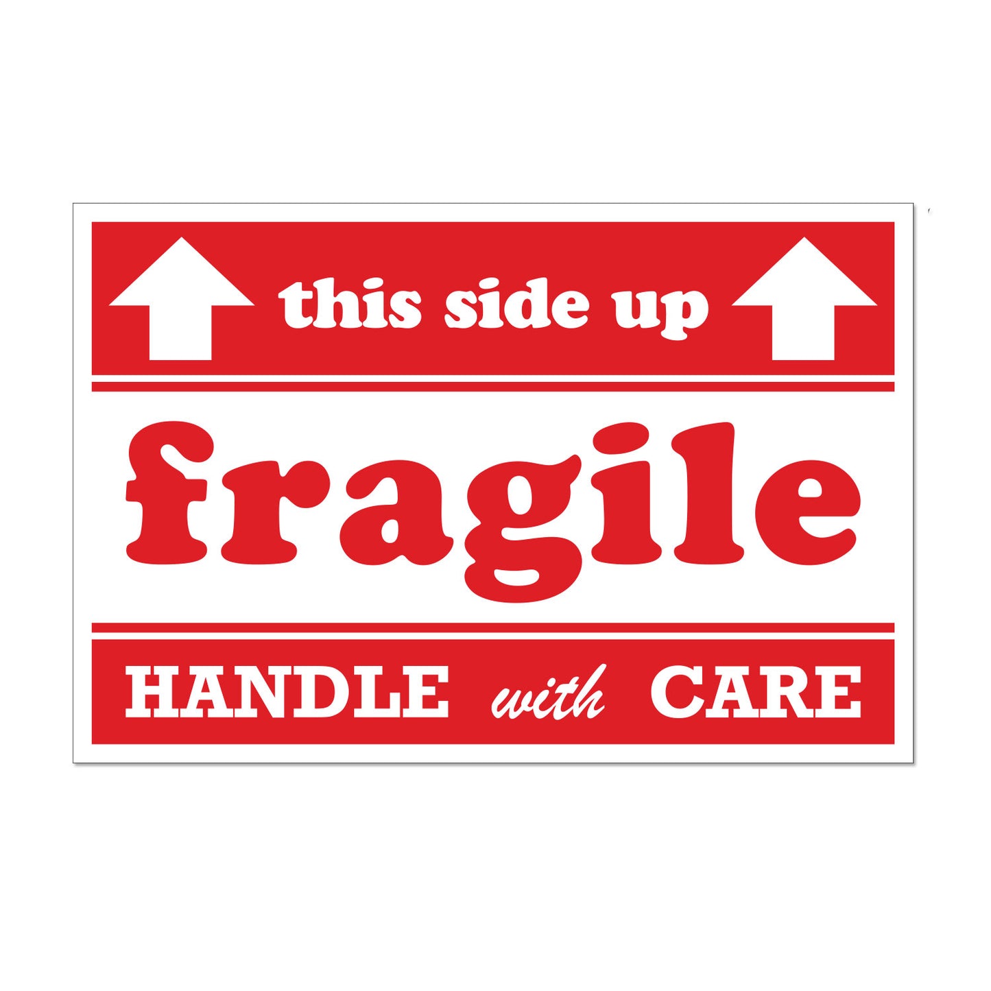 6 x 4in Stickers: Fragile Handle with Care This Side Up Labels